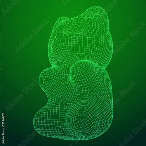 Gummy bear. Jelly fruit candy