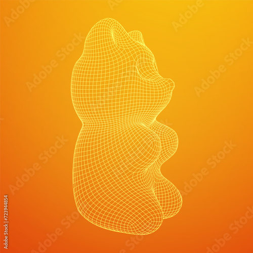 Gummy bear. Jelly fruit candy