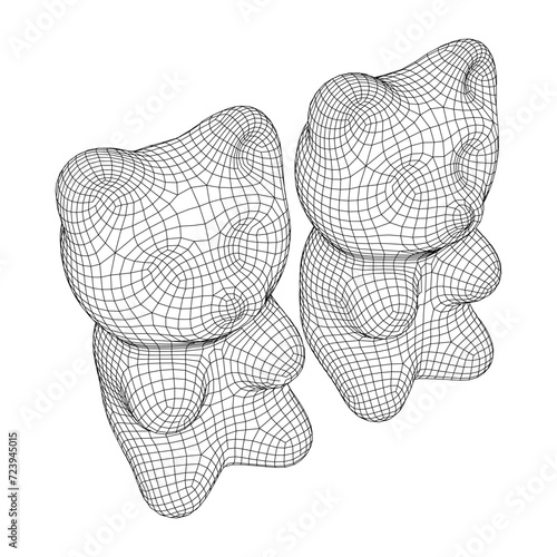 Gummy bear. Jelly fruit candy
