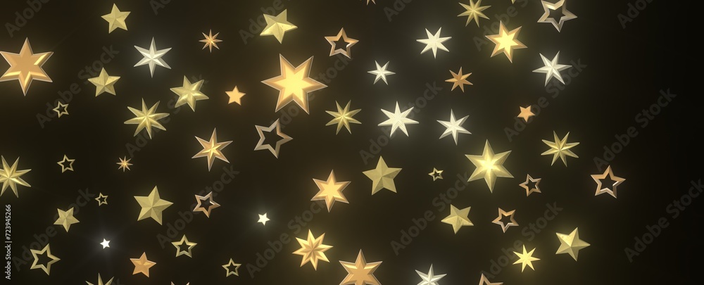 Radiant Euphoria: Lose Yourself in a 3D Gold Stars Rainfall Radiant Euphoria: Lose Yourself in a 3D Gold Stars Rainfall