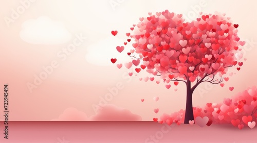valentine's day concept art heart and love tree, ai © Rachel Yee Laam Lai