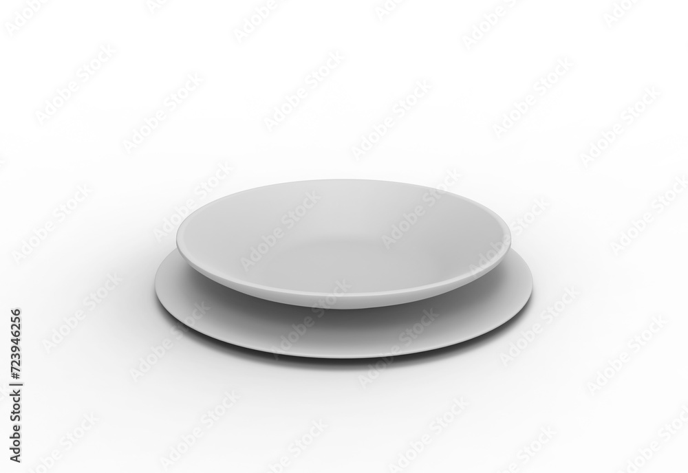 cutlery bowl angle view with shadow 3d render cutlery bowl angle view with shadow 3d render