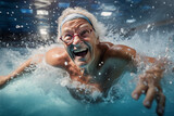 aquatics training in old age, gym, swimming instructor, aerobic exercise
