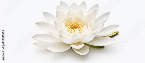 White lotus flower isolated on white background 