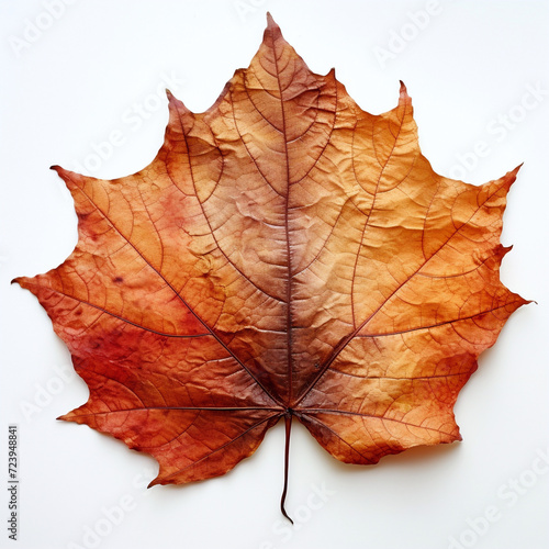 Wallpaper Mural a autumn leaf on the white background Torontodigital.ca