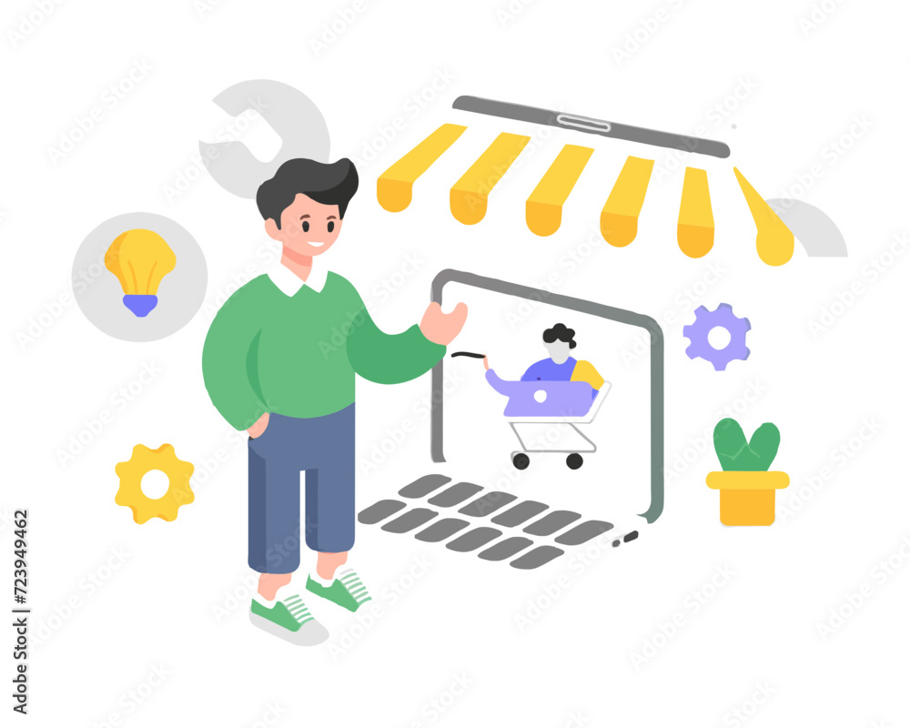 marketing flat design illustration