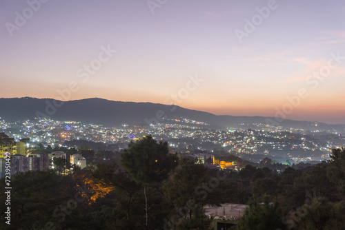 Sunset over Shillong City Meghalaya India © Handerson