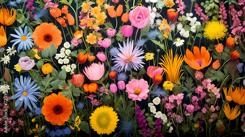 Seamless flower background, colorful flower background