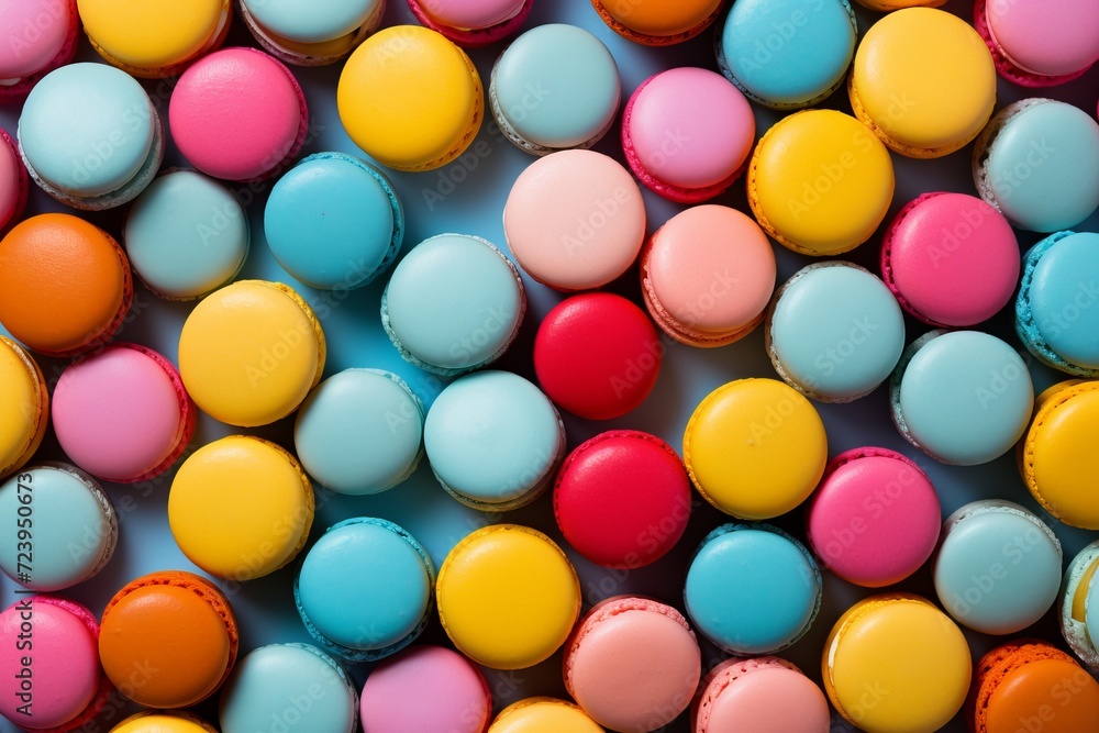 Vibrant macaron assortment. an irresistible array of sweet indulgence and tempting treats Vibrant macaron assortment. an irresistible array of sweet indulgence and tempting treats