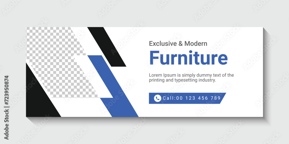 Vector modern furniture facebook cover template design
 - obrazy, fototapety, plakaty 