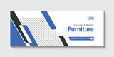 Vector modern furniture facebook cover template design