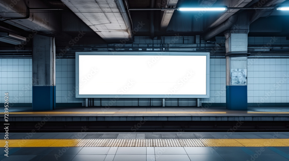 Blank street billboard poster in the subway station
Blank street billboard poster in the subway station