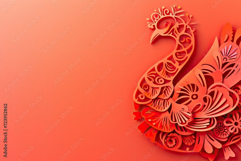 paper cut card turkey laying flat on a background with copy space Thanksgiving Concept with Turkey Bird paper cut card turkey laying flat on a background with copy space Thanksgiving Concept with Turkey Bird