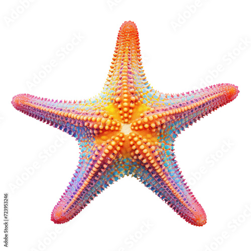 Colorful Starfish isolated on transparent or white background