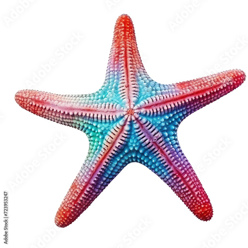 Colorful Starfish isolated on transparent or white background