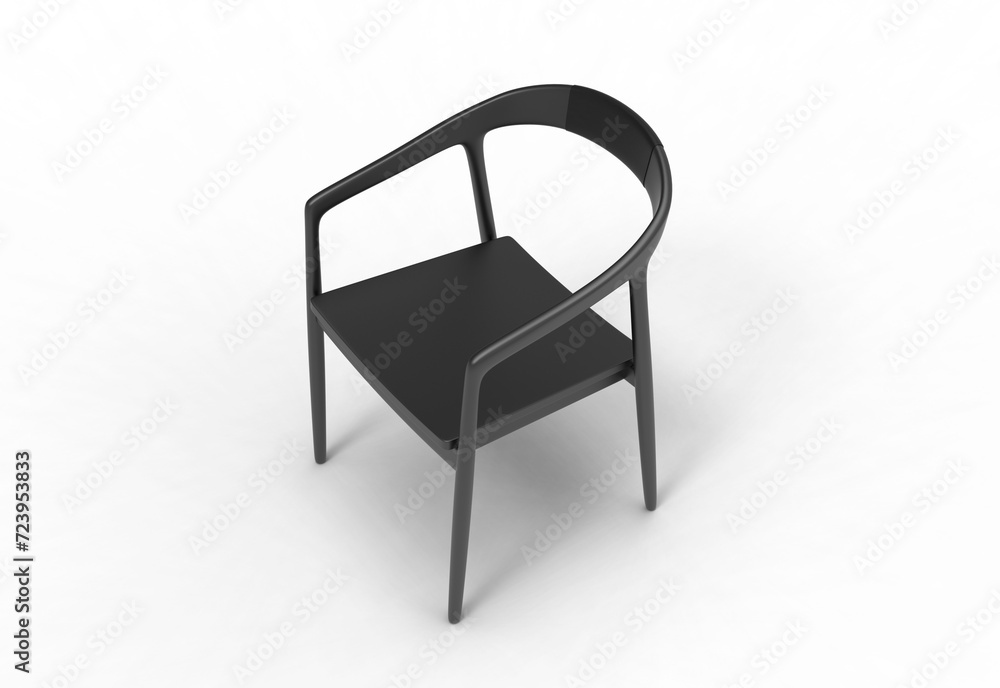 metal chair top view with shadow 3d render metal chair top view with shadow 3d render