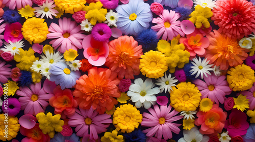 Colorful flowers background, spring season concept