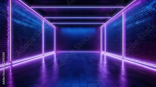 3D space, light shining from above, empty room © feeng