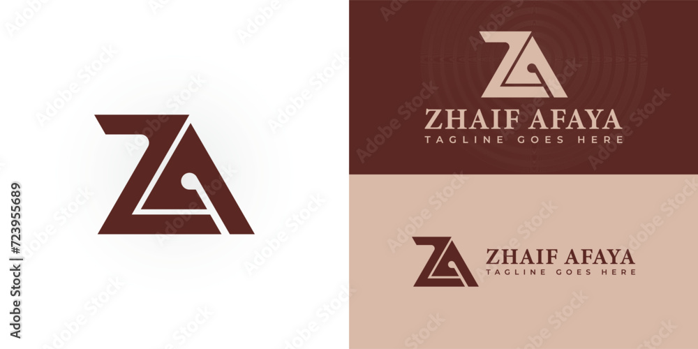 Abstract Alphabet letters monogram logo AZ or ZA in deep red presented with multiple background colors. The logo is suitable for the jewelry business logo design inspiration template Abstract Alphabet letters monogram logo AZ or ZA in deep red presented with multiple background colors. The logo is suitable for the jewelry business logo design inspiration template