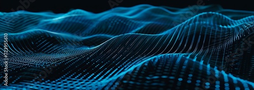 modern and futuristic horizontal blue abstract wave background, data pixel, code, web technology, Data Flow and Coding Patterns, Information  Connection. Equalizer, music, frequency, hertz, hd