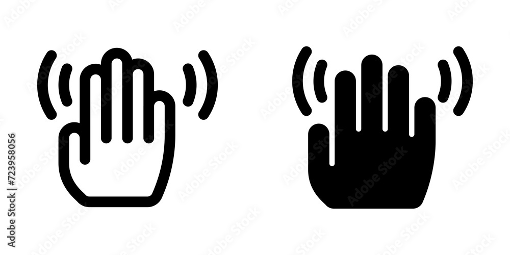 Editable hand wave vector icon. Part of a big icon set family. Perfect for web and app interfaces, presentations, infographics, etc Editable hand wave vector icon. Part of a big icon set family. Perfect for web and app interfaces, presentations, infographics, etc