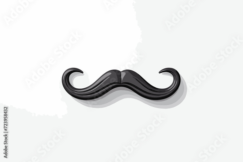 Black mustache isolated on white background. Vector illustration
