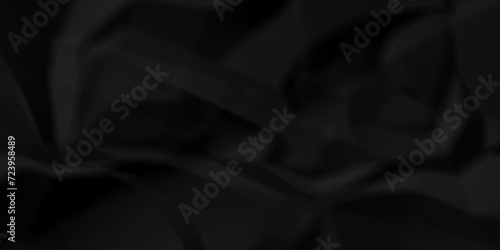 Dark black paper crumpled texture. black fabric crushed textured crumpled. Black wrinkly backdrop paper background. panorama grunge wrinkly paper texture background, crumpled pattern texture. photo