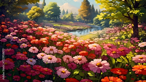Colorful flowers background, spring season concept