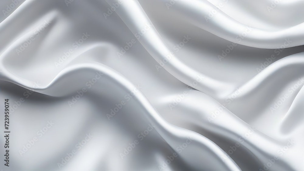 Fototapeta premium White gray satin texture that is white silver fabric silk panorama background with beautiful soft blur pattern natural