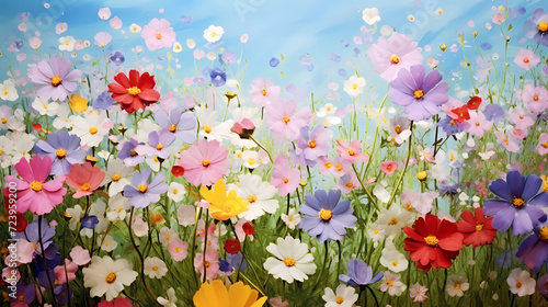 Colorful flowers background, spring season concept