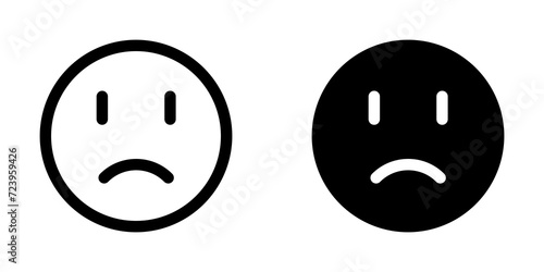 Editable frowning, sad, disappointed face vector icon. Part of a big icon set family. Perfect for web and app interfaces, presentations, infographics, etc photo