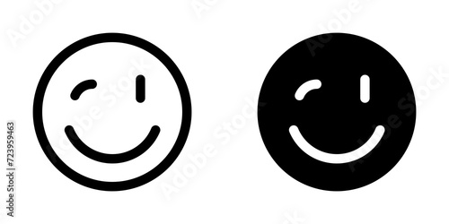 Editable winky face, winking eye, ok, tease vector icon. Part of a big icon set family. Perfect for web and app interfaces, presentations, infographics, etc photo