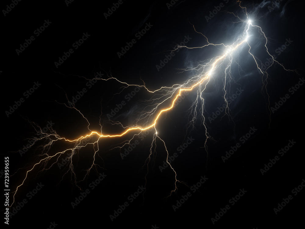 Thunder strike on black background Thunder strike on black background