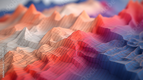 Abstract digital mountain relief landscape photo