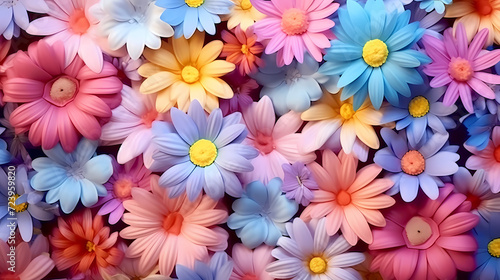 Colorful flowers background, spring season concept