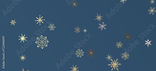 colorful XMAS Stars - A whirlwind of golden snowflakes and stars. New