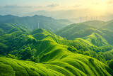 Green World. Background images showing a world without emissions. Green energy