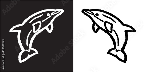 Illustration vector graphics of whale icon