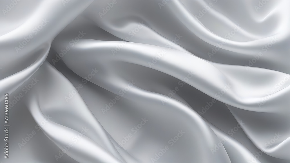 White gray satin texture that is white silver fabric silk panorama background with beautiful soft blur pattern natural