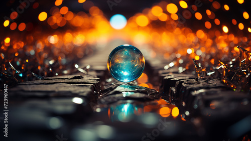 Wallpaper Mural Crystal ball centering a reflective surface with warm bokeh lights, creating a mystical and dreamlike atmosphere.Background concept.AI generated. Torontodigital.ca