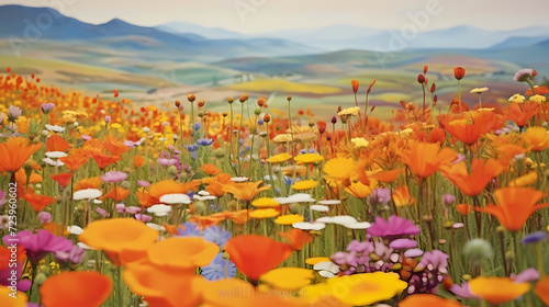 Colorful flowers background, spring season concept