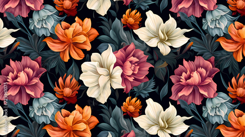 Colorful flowers background, spring season concept