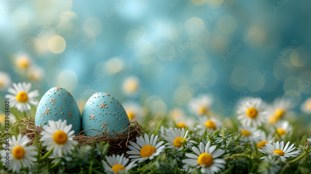 Two Blue Eggs Among Daisies Two Blue Eggs Among Daisies
