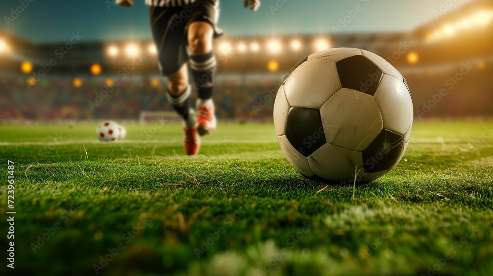 Soccer Player Dynamic Kick in Football World Championship