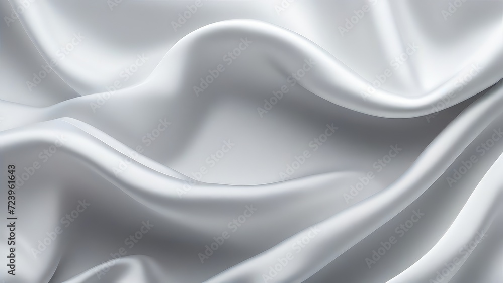 White gray satin texture that is white silver fabric silk panorama background with beautiful soft blur pattern natural