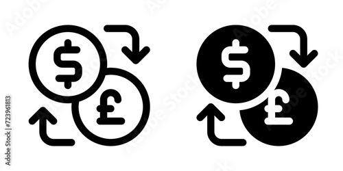Editable currency exchange vector icon. Part of a big icon set family.  Finance, business, investment, accounting. Perfect for web and app interfaces, presentations, infographics, etc photo