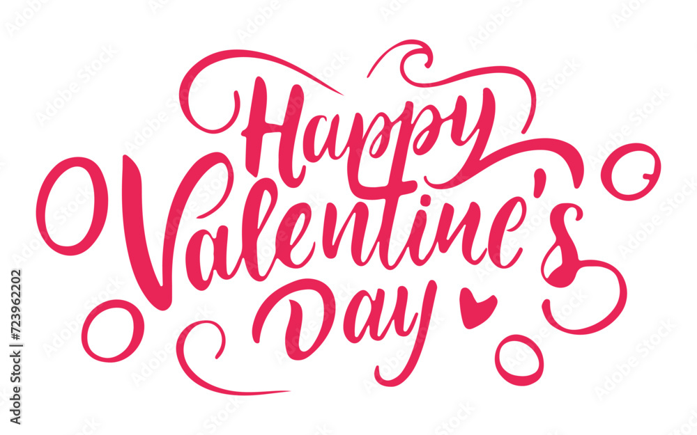 Happy Valentines Day lettering background Greeting Card. Vector illustration with hand-drawn lettering,