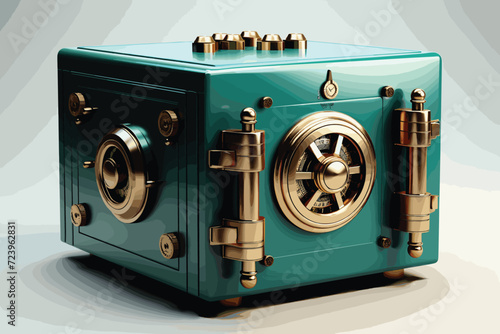Bank safe isolated on black 3D render