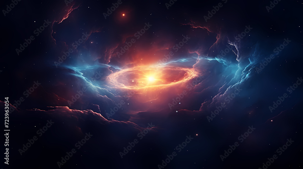 Space galaxy background, 3D illustration of nebulae in the universe