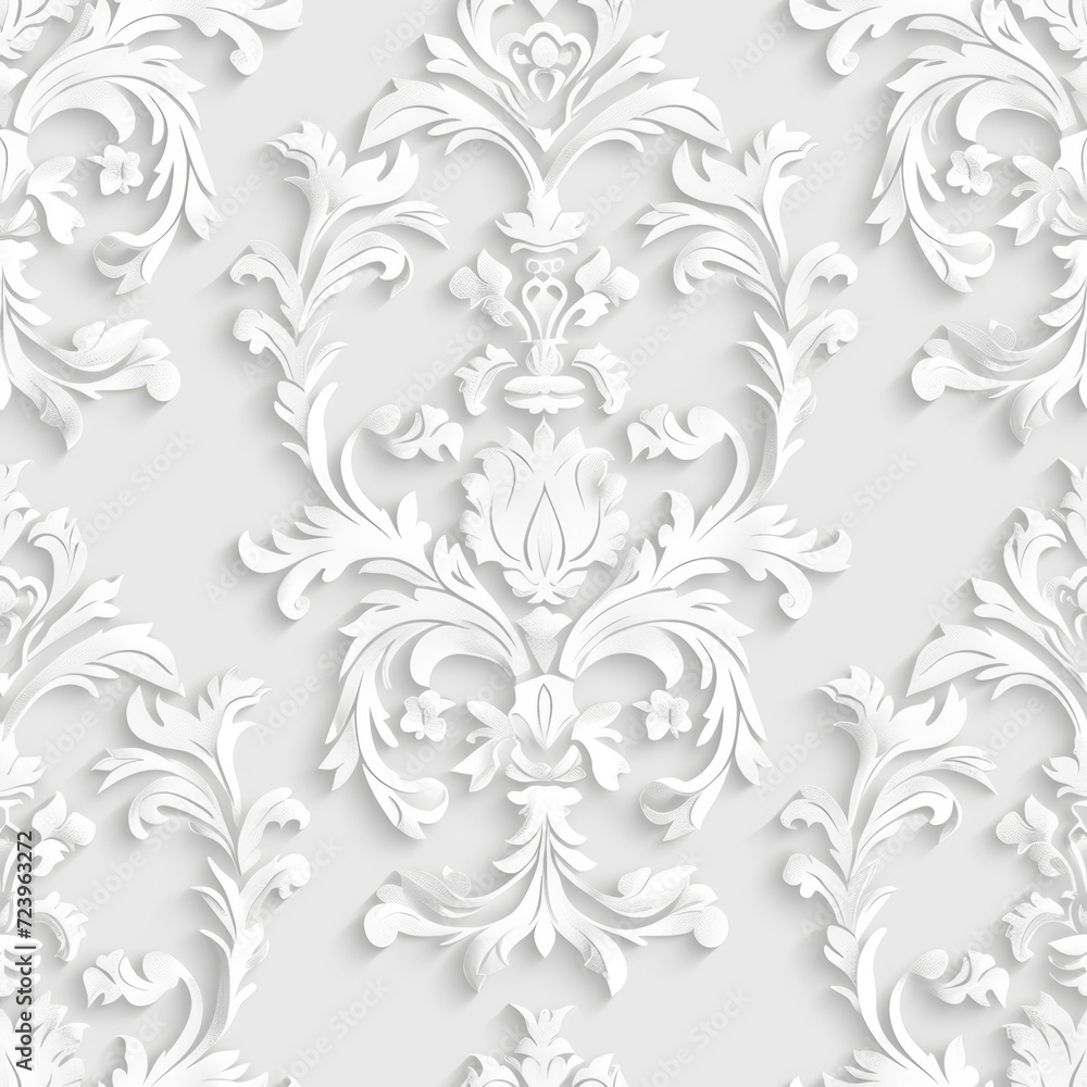 White on white seamless floral pattern White on white seamless floral pattern